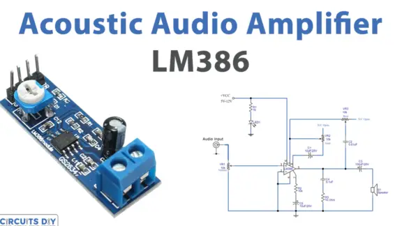 Circuito amplificador de audio acústico con LM386